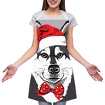 Santa Siberian Husky Print Adjustable Apron