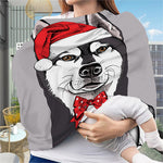 Santa Siberian Husky Print Baby Seat Cover