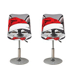 Santa Siberian Husky Print Bar Stool Covers