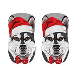 Santa Siberian Husky Print Bar Stool Covers