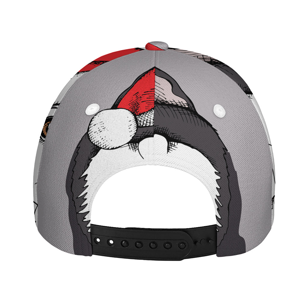 Santa Siberian Husky Print Baseball Cap