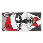 Santa Siberian Husky Print Beach Towel