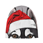 Santa Siberian Husky Print Beanie
