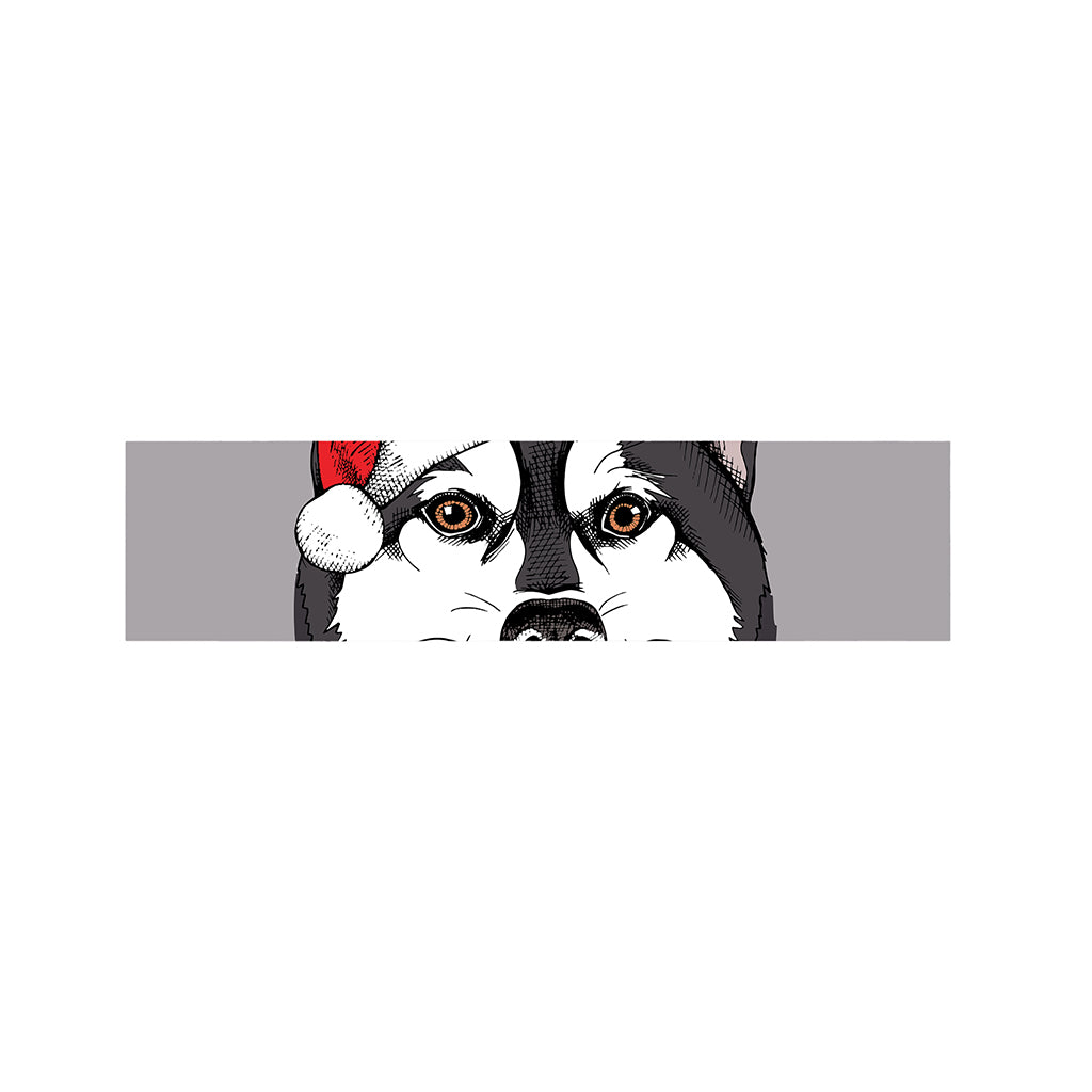 Santa Siberian Husky Print Bed Runner