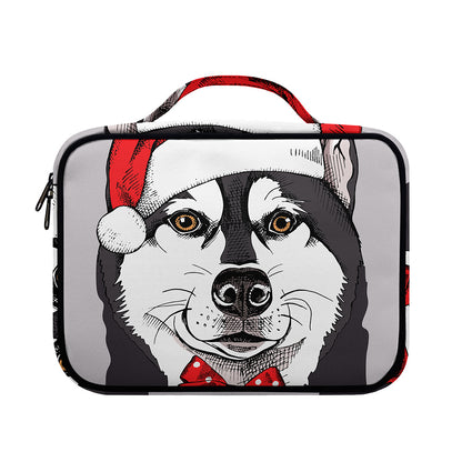 Santa Siberian Husky Print Briefcase Bible Bag