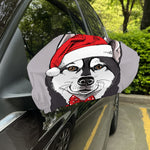 Santa Siberian Husky Print Car Side Mirror Covers