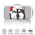 Santa Siberian Husky Print Car Windshield Sun Shade