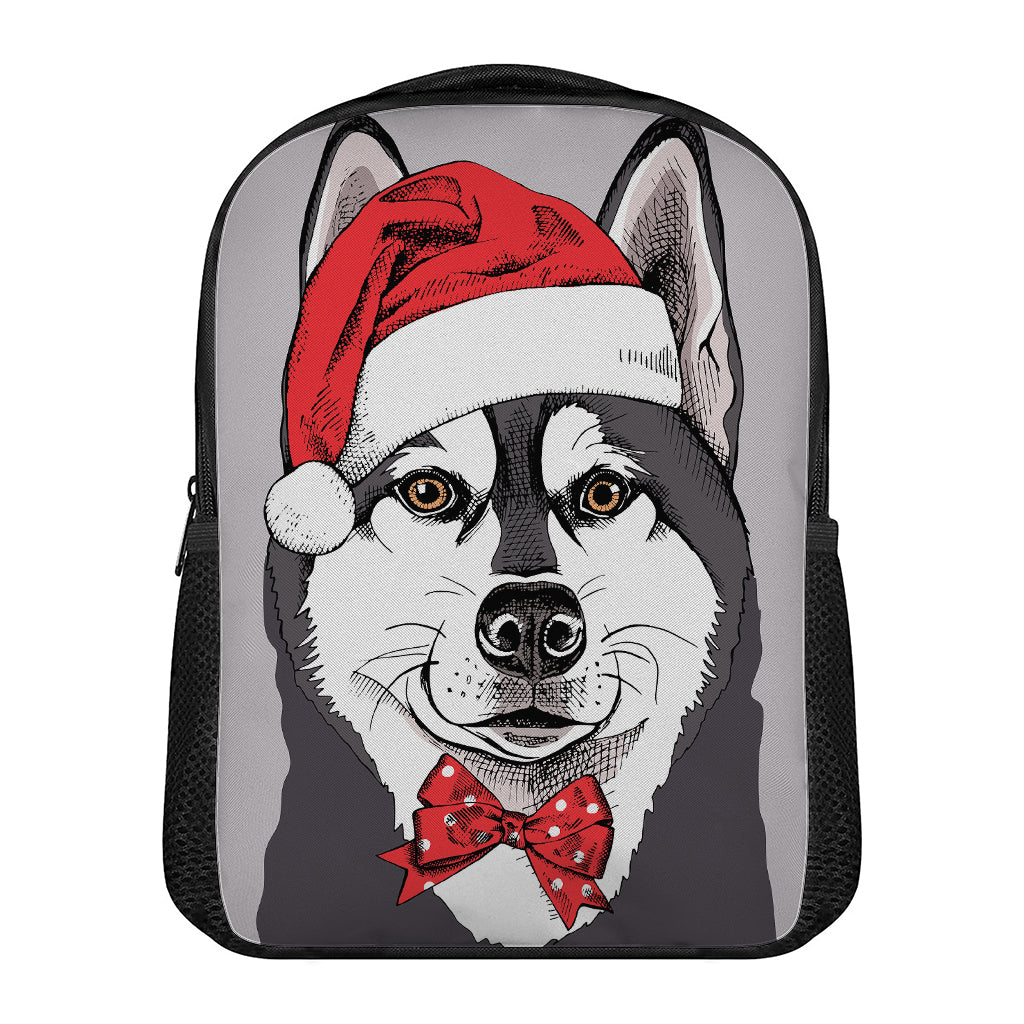 Santa Siberian Husky Print Casual Backpack
