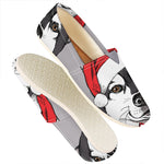 Santa Siberian Husky Print Casual Shoes