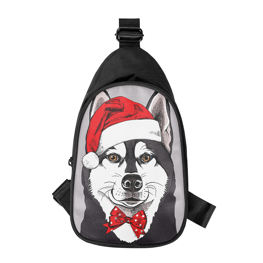 Santa Siberian Husky Print Chest Bag