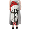 Santa Siberian Husky Print Chiffon Maxi Skirt