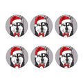Santa Siberian Husky Print Coaster Set