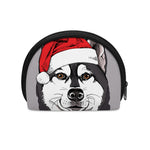 Santa Siberian Husky Print Coin Purse