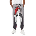 Santa Siberian Husky Print Cotton Sweatpants