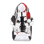 Santa Siberian Husky Print Dog Zip Up Hoodie