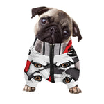 Santa Siberian Husky Print Dog Zip Up Jacket