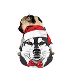 Santa Siberian Husky Print Dog Zip Up Jacket