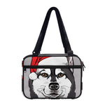Santa Siberian Husky Print Double Strap Bible Bag
