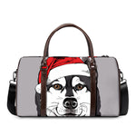 Santa Siberian Husky Print Duffle Bag