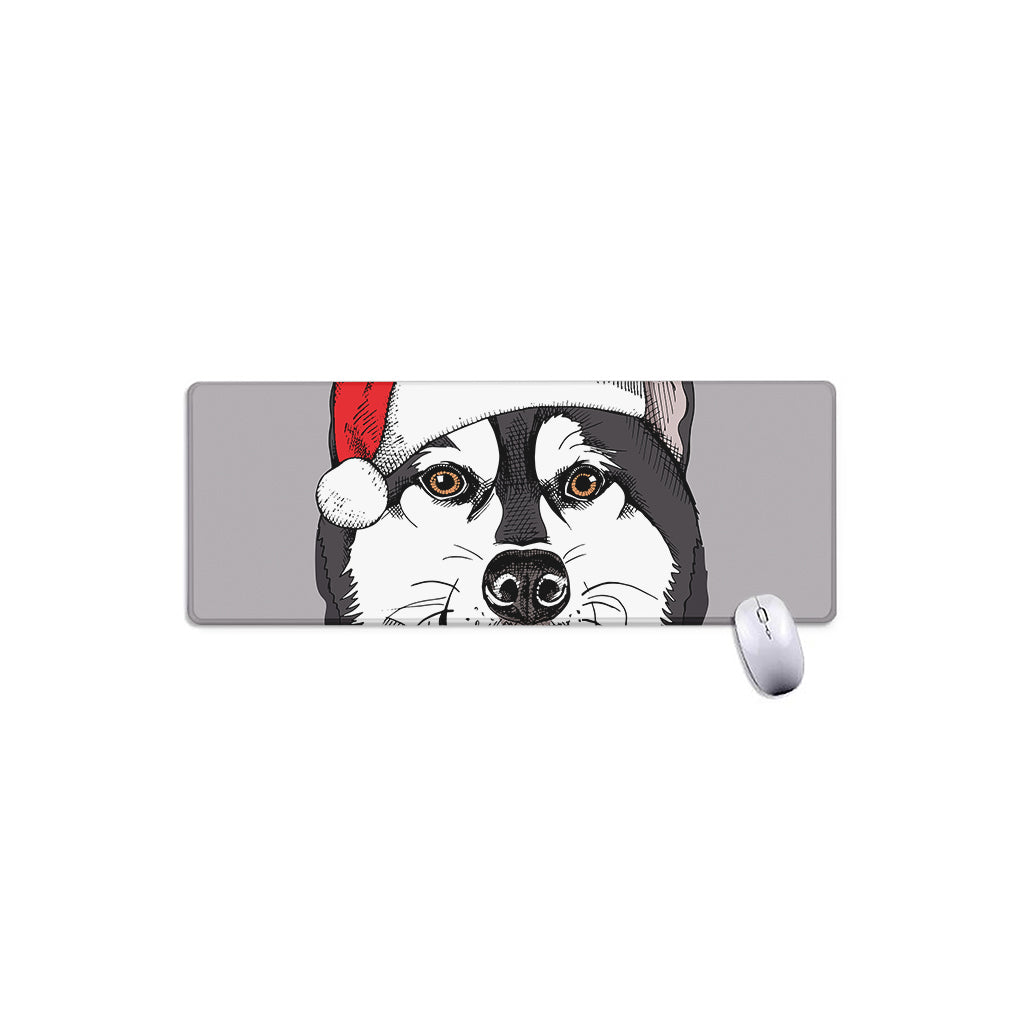 Santa Siberian Husky Print Extended Mouse Pad