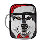 Santa Siberian Husky Print Front Pocket Bible Bag