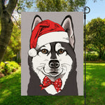 Santa Siberian Husky Print Garden Flag