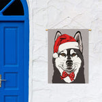 Santa Siberian Husky Print Garden Flag