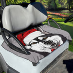 Santa Siberian Husky Print Golf Cart Seat Cover