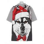 Santa Siberian Husky Print Hawaiian Shirt