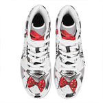 Santa Siberian Husky Print High Top Leather Sneakers