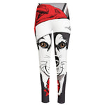 Santa Siberian Husky Print High-Waisted Pocket Leggings