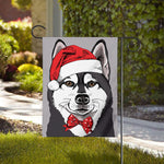 Santa Siberian Husky Print House Flag