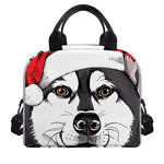 Santa Siberian Husky Print Insulated Lunch Bag