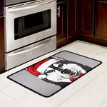 Santa Siberian Husky Print Kitchen Mat