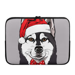 Santa Siberian Husky Print Laptop Sleeve