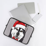 Santa Siberian Husky Print Laptop Sleeve