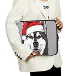 Santa Siberian Husky Print Laptop Sleeve