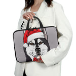 Santa Siberian Husky Print Laptop Sleeve With Handle