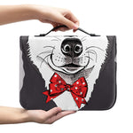 Santa Siberian Husky Print Leather Bible Cover