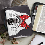 Santa Siberian Husky Print Leather Bible Cover