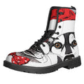 Santa Siberian Husky Print Lace-Up Boots