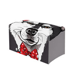 Santa Siberian Husky Print Leather Tissue Box Cover