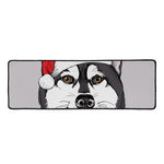 Santa Siberian Husky Print Long Kitchen Mat