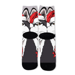 Santa Siberian Husky Print Long Socks