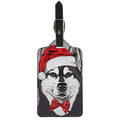 Santa Siberian Husky Print Luggage Tag