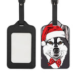 Santa Siberian Husky Print Luggage Tag