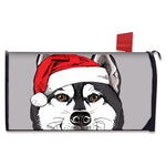 Santa Siberian Husky Print Mailbox Cover