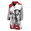 Santa Siberian Husky Print Men's Bathrobe