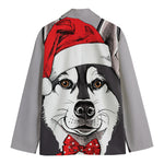 Santa Siberian Husky Print Men's Blazer