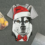 Santa Siberian Husky Print Men's Bodysuit